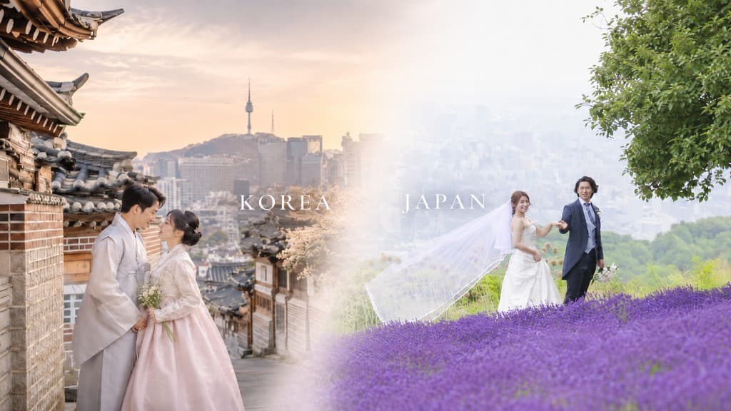 韓国と日本、二つの国でのロケーションウエディング撮影